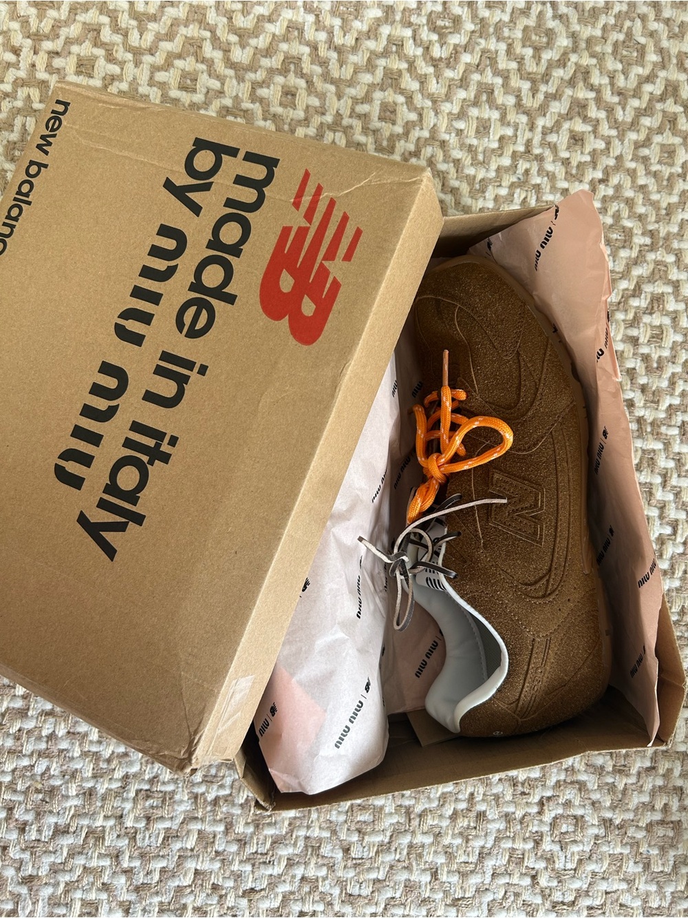 New Balance x MIU MIU Brown Suede Sneakers